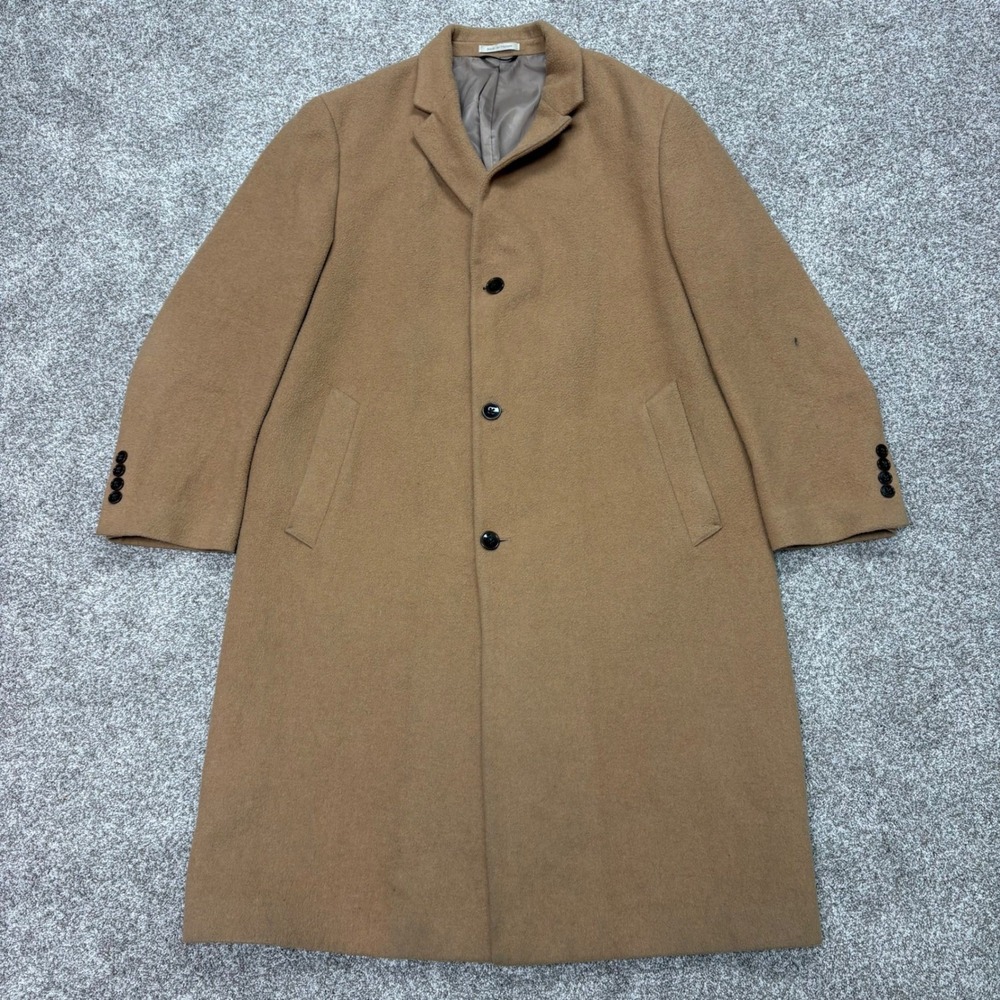 Lauren Ralph Lauren Overcoat Womens 46R Camel Brown Wool Blend Long Trench Coat